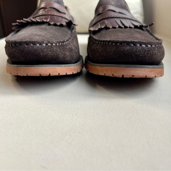Ted Baker London Brown Suede Loafer Shoes Leather Fringe Men’s Size EU 42 US 9 - Picture 8 of 15